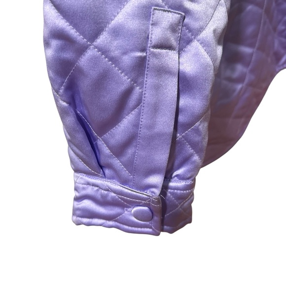 AKIRA Purple FIELD OF DREAMS SATIN QUILTED Jacket - Picture 5 of 7